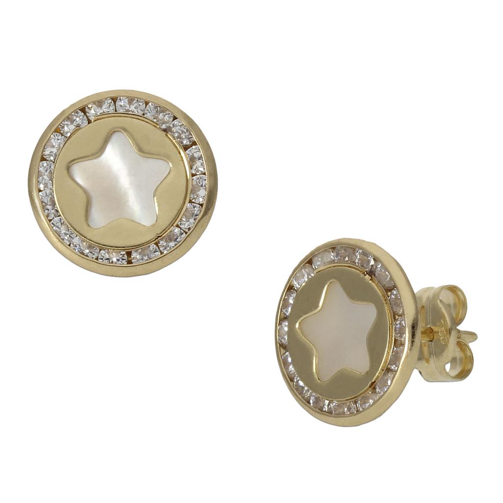PENDIENTES ESTRELLA ORO 18KL NACAR - 9.50MM