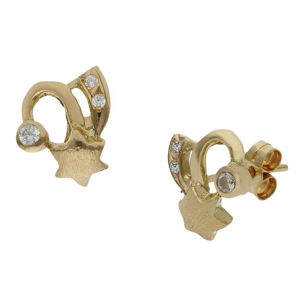 PENDIENTES ESTRELLAS ORO 18KL - 9x10MM