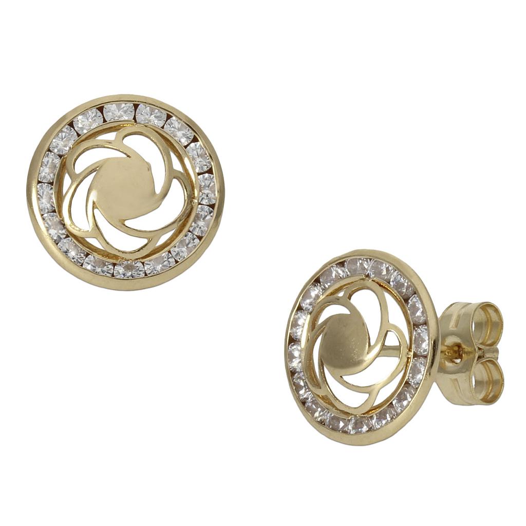 PENDIENTES FLOR ORO 18KL CIRCONITAS - 9.50MM