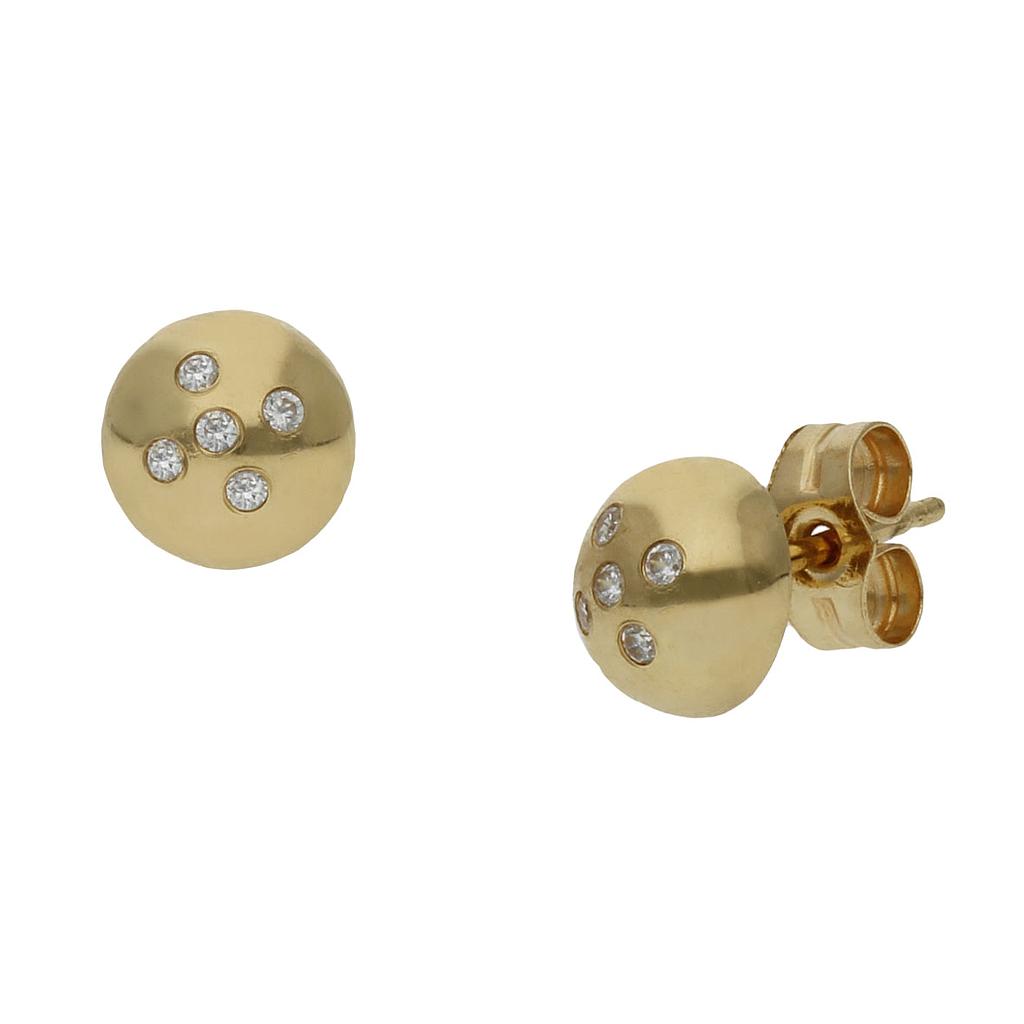 PENDIENTES MEDIA BOLA ORO 18KL - 6MM