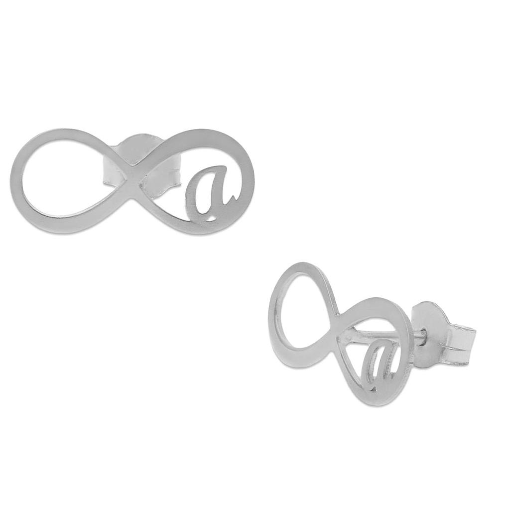 PENDIENTES O.BLANCO 18KL INFINITO + INICIAL