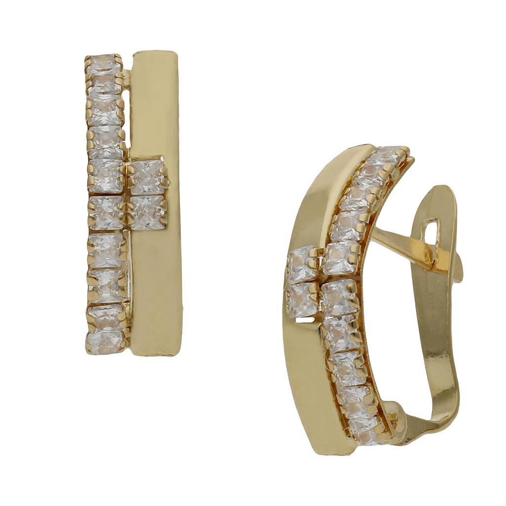 PENDIENTES ORO 18KL CIRCONITAS - 4x14MM