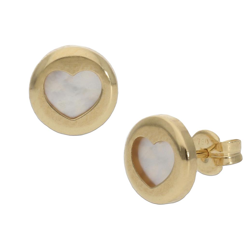 PENDIENTES ORO 18KL CORAZON NACAR - 8MM