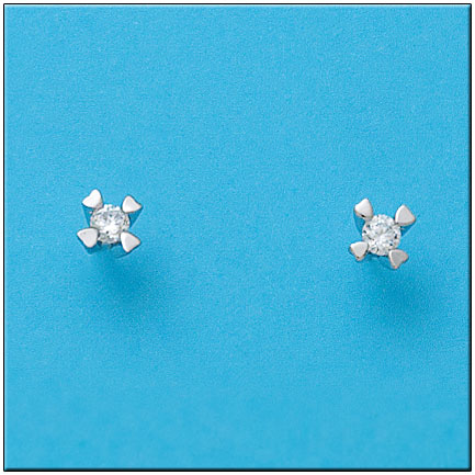 PENDIENTES ORO BLANCO 18KL DIAMANTES