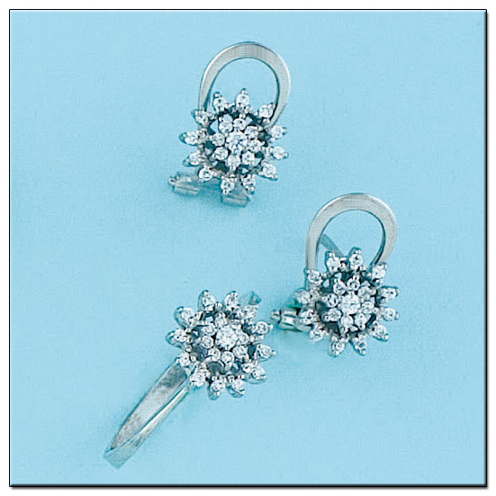 PENDIENTES ORO BLANCO 18KL DIAMANTES