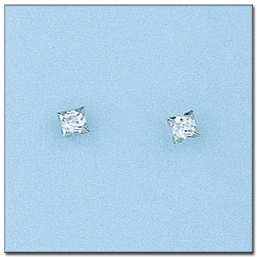 PENDIENTES ORO BLANCO DE 18KL - 3X3