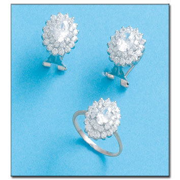 PENDIENTES ORO BLANCO DE 18KL CIRCONITAS
