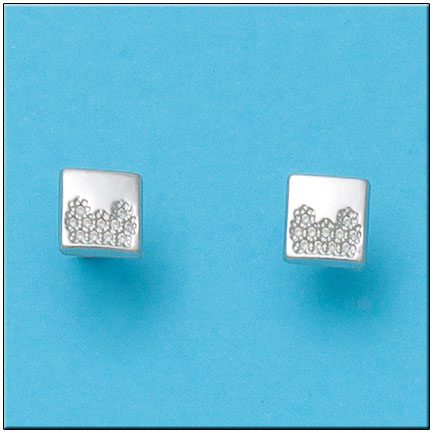 PENDIENTES ORO BLANCO DE 18KL CUADRADOS 