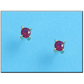 PENDIENTES ORO DE 18KL CRISOPAL ROJO 5X5