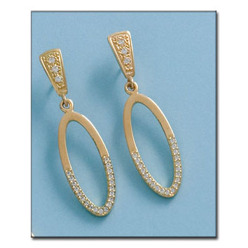 PENDIENTES ORO DE 18KL OVAL CIRCONITAS