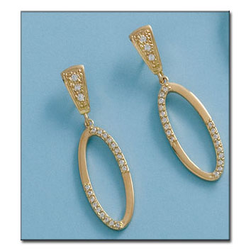 PENDIENTES ORO DE 18KL OVAL CIRCONITAS