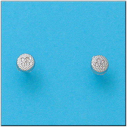 PENDIENTES REDONDOS EN ORO BLANCO 18KL