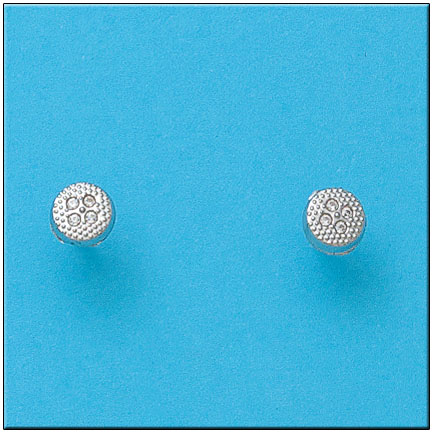 PENDIENTES REDONDOS EN ORO BLANCO 18KL 