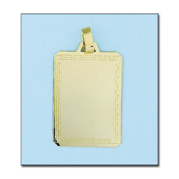 PLACA EN ORO DE 18KL CON GRECA - 23X32MM