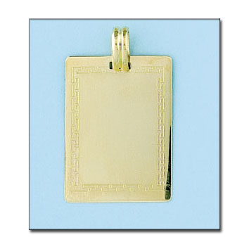 PLACA EN ORO DE 18KL CON GRECA - 26X35M