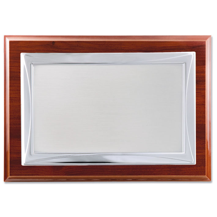 PLACA HOMENAJE ACERO 26X21 - 20X15