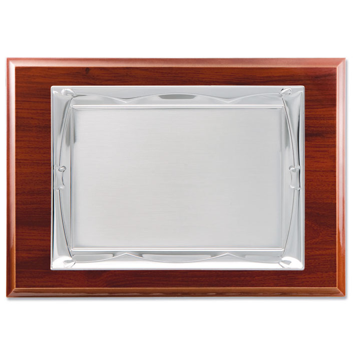 PLACA HOMENAJE ACERO 26X21 - 20X15