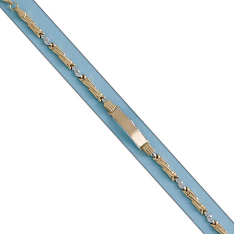 PULSERA BICOLOR ORO 18KL CON PLACA