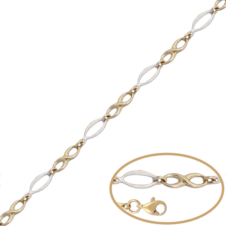 PULSERA BICOLOR ORO 18KL INFINITOS