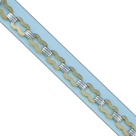 PULSERA BICOLOR TROQUELADO ORO 18KL