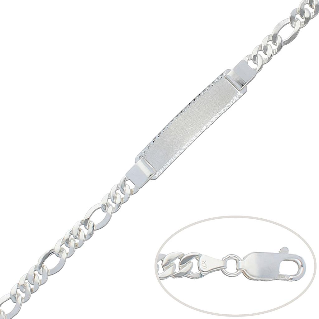 PULSERA CON PLACA PLATA 925MM - 7MM