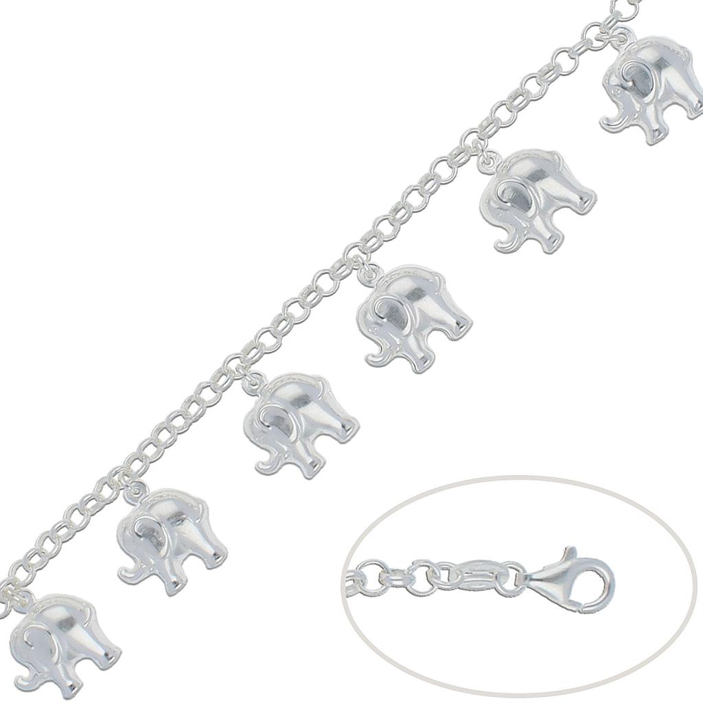 PULSERA ELEFANTES PLATA 925MM- ** AGOTADO TEMPORALMENTE **