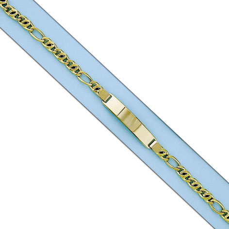 PULSERA HUECA CON PLACA ORO 18KL