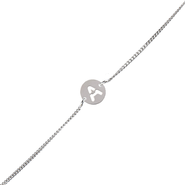 PULSERA LETRA CALADA PLATA 925MM - 10MM
