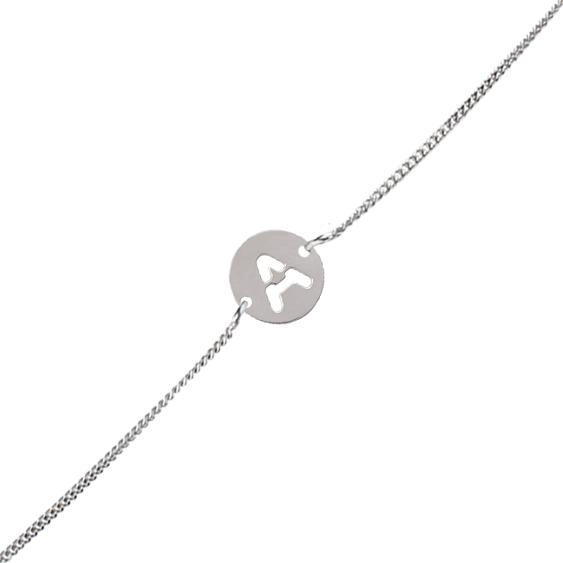 PULSERA LETRA CALADA PLATA 925MM - 12MM