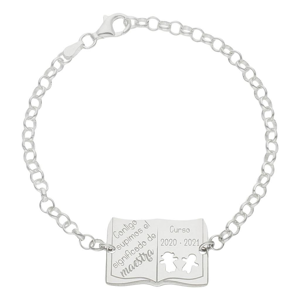PULSERA LIBRO PROFE PLATA 925MM