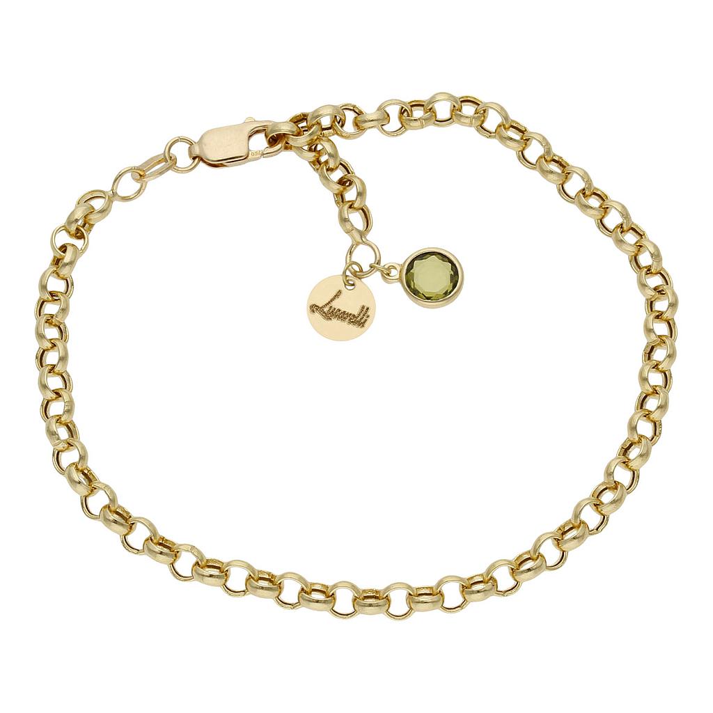 PULSERA MI HISTORIA 4MM ORO 18KL - VERDE