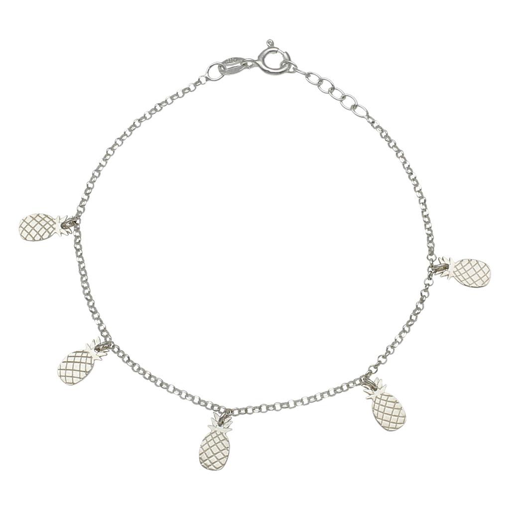 PULSERA MINI CHARMS PIÑAS PLATA 925MM