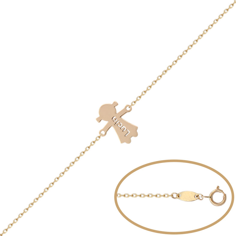 PULSERA NIÑA + NOMBRE ORO 18KL