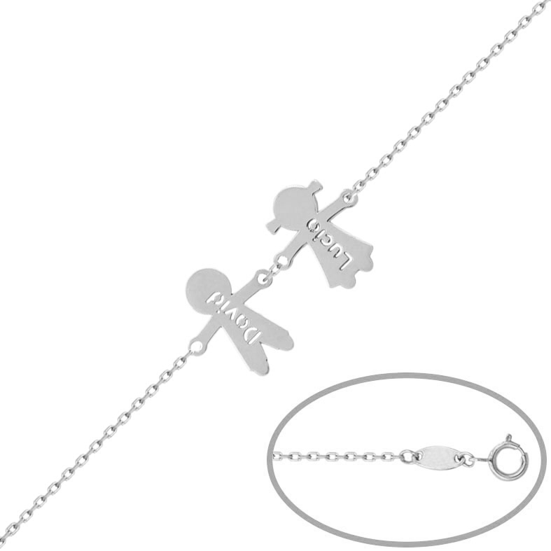 PULSERA NIÑOS NOMBRES ORO BLANCO 18KL