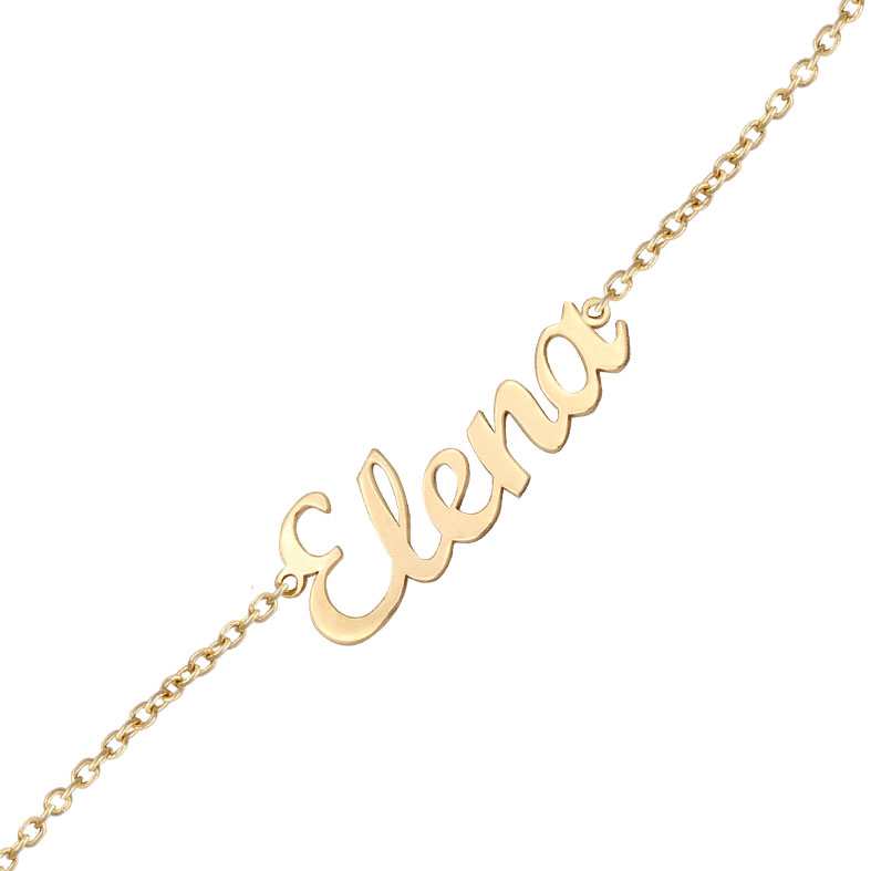 PULSERA NOMBRE LETRA PEQUEÑA ORO 18KL
