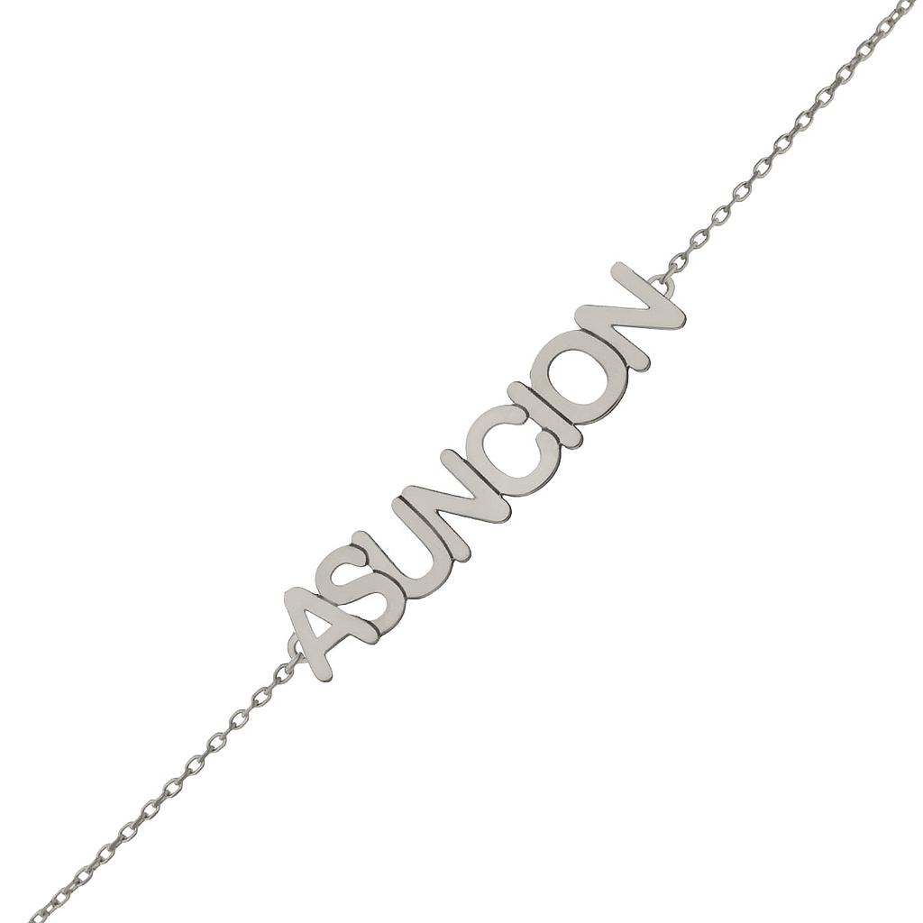 PULSERA NOMBRE PEQUEÑO ORO BLANCO 18KL