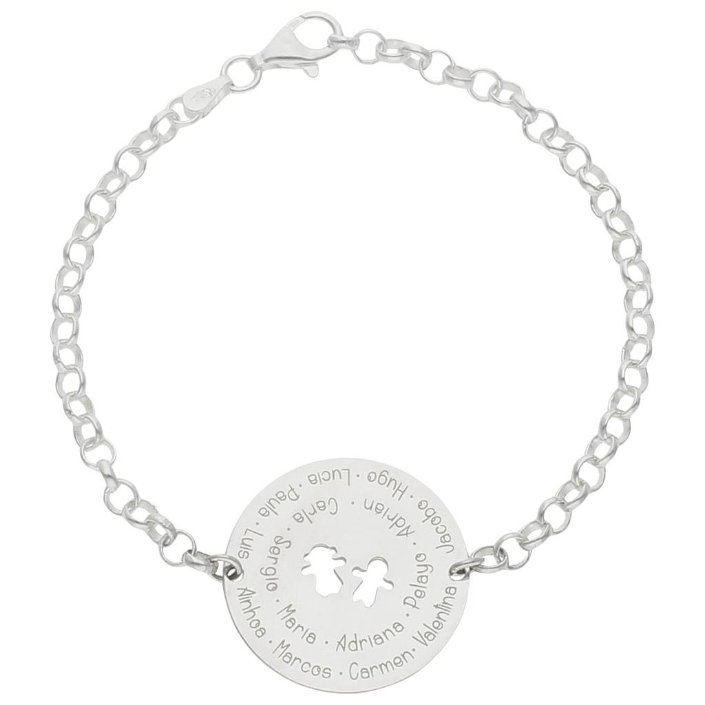 PULSERA NOMBRES ALUMNOS PLATA 925MM - 25MM