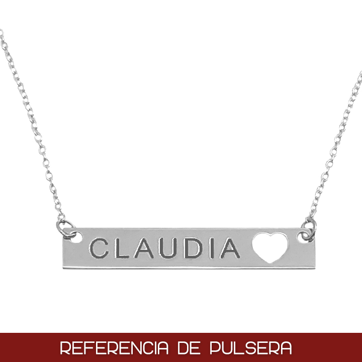 PULSERA ORO BLANCO 18KL CHAPA + CORAZON