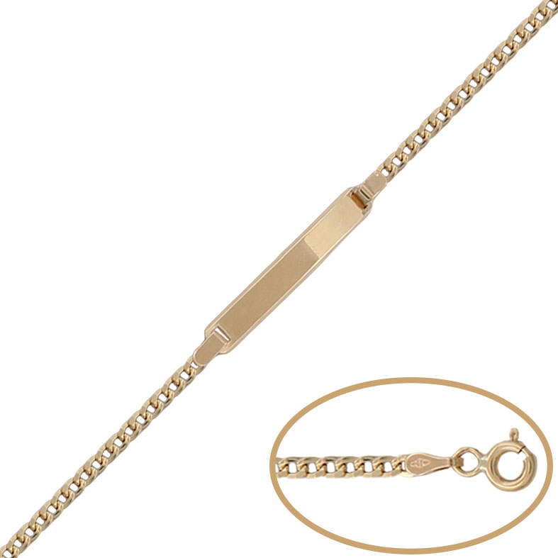 PULSERA PLACA ORO 18KL BARBADA - 14.50CM