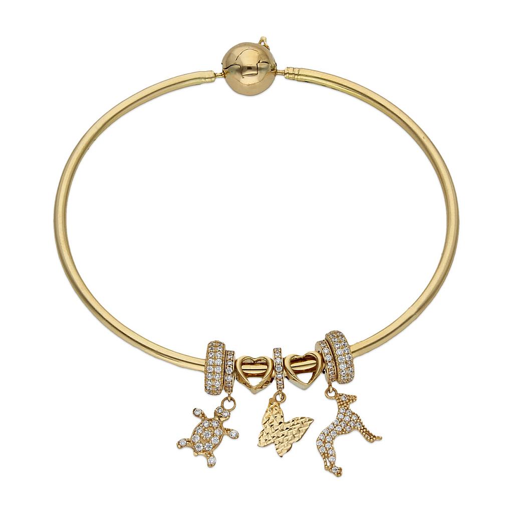 PULSERA RIGIDA ORO 18KL - ANIMALES