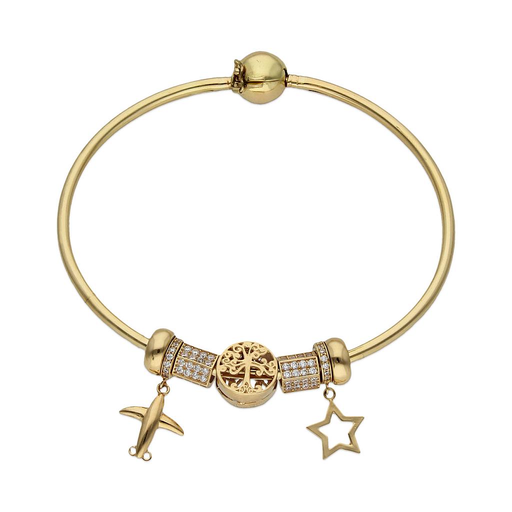 PULSERA RIGIDA ORO 18KL - ARBOL DE LA VIDA