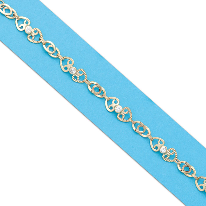 PULSERAS TROQUELADAS ORO 18KL CIRCONITAS