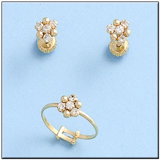 SORTIJA BEBE FLOR EN ORO DE 18KL
