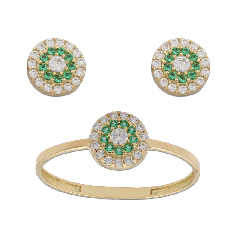 SORTIJA CIRCULO ORO 18KL - VERDE