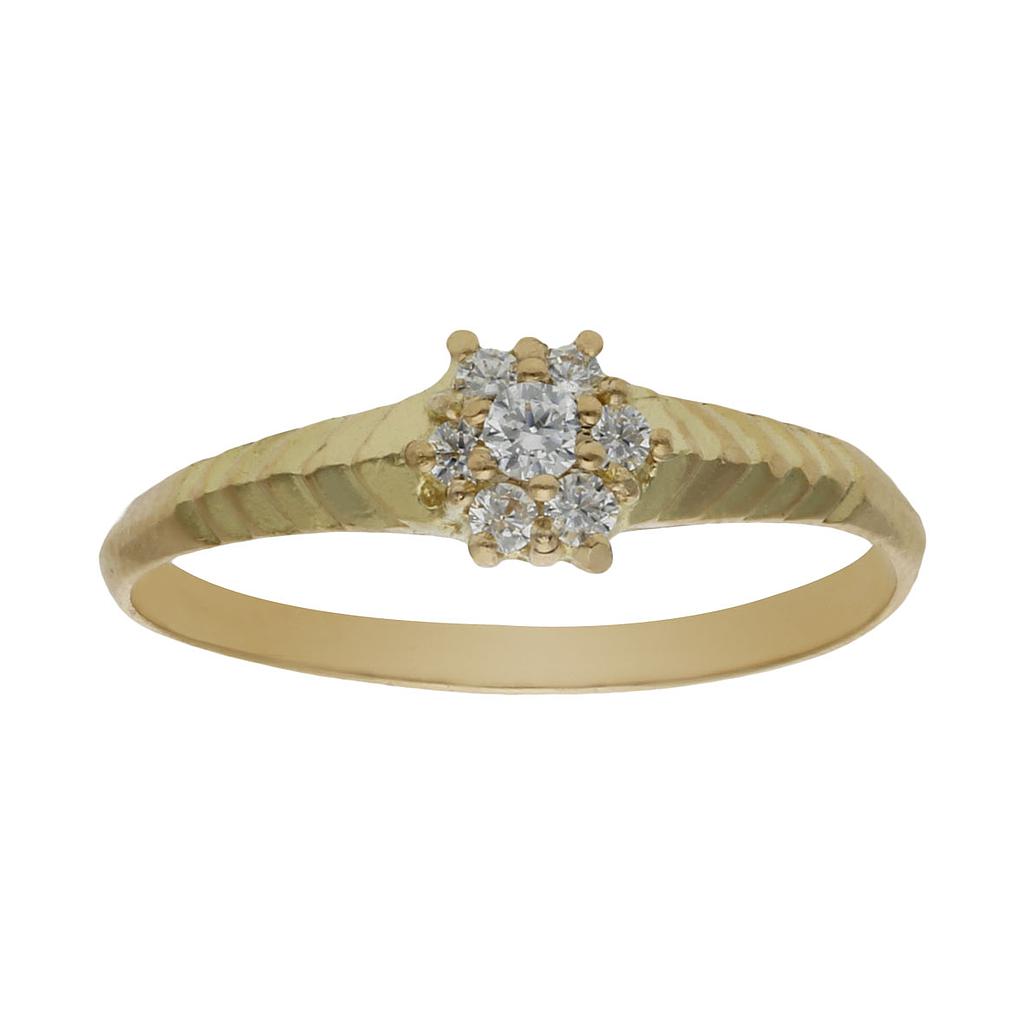 SORTIJA ROSETON ORO 18KL CIRCONITAS