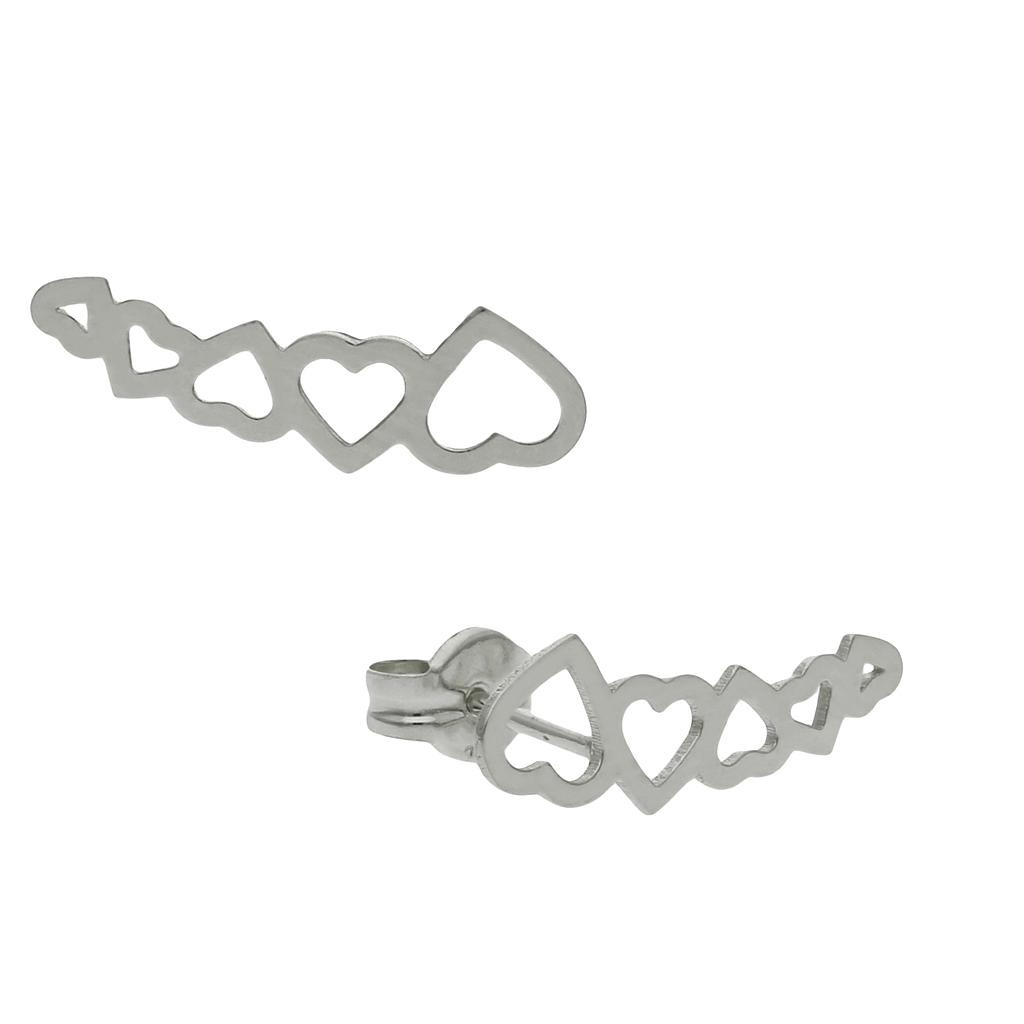 TREPADORES CORAZONES PLATA 925MM
